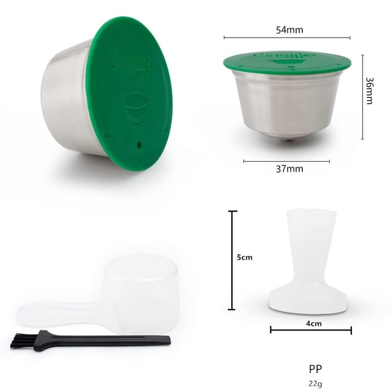 Capsulone Stainless Steel Refillable Coffee Capsule fit for Dolce Gusto cafe maker Cream Reusable Coffee Pods Metal Permanent Coffee filter Compatible with Nescafe Dolce Gusto with 1 tamper - Image 5